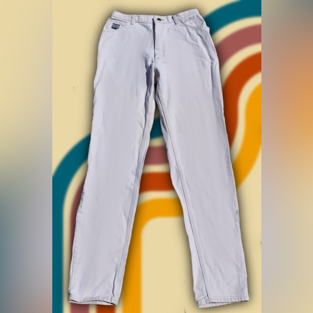 Vintage Wrangler White Denim Straight Leg Jeans Sz 6